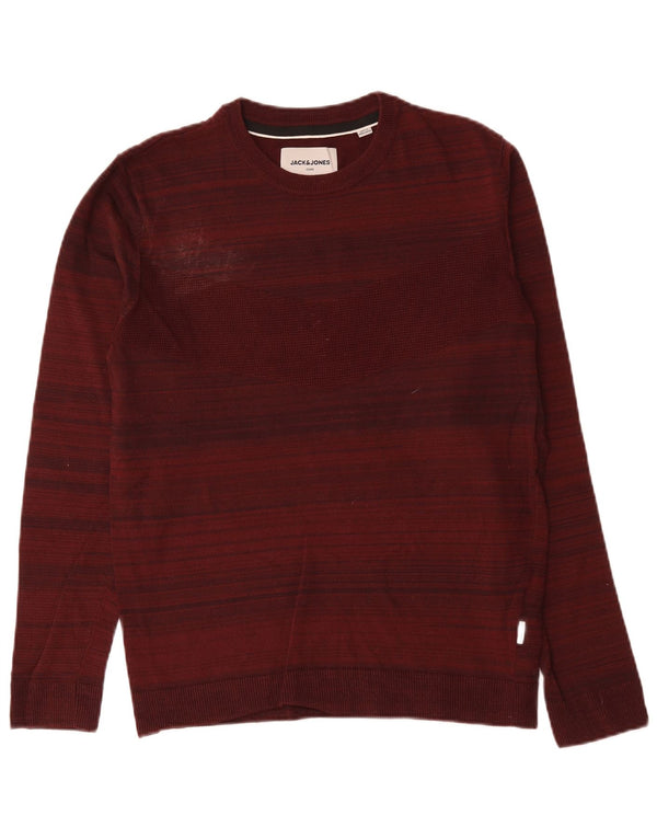 Jack & Jones Herre trøjetrøje med rund hals Medium Bourgogne nålestribet bomuld
