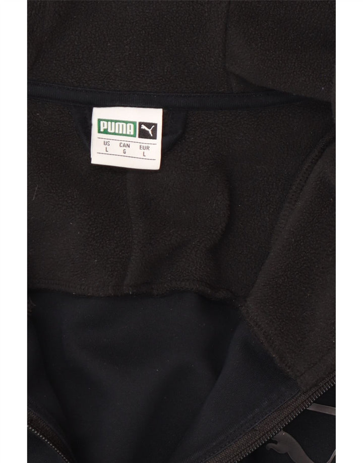 Puma Træningsdragt med hætte til mænd, topjakke, stor sort farveblok