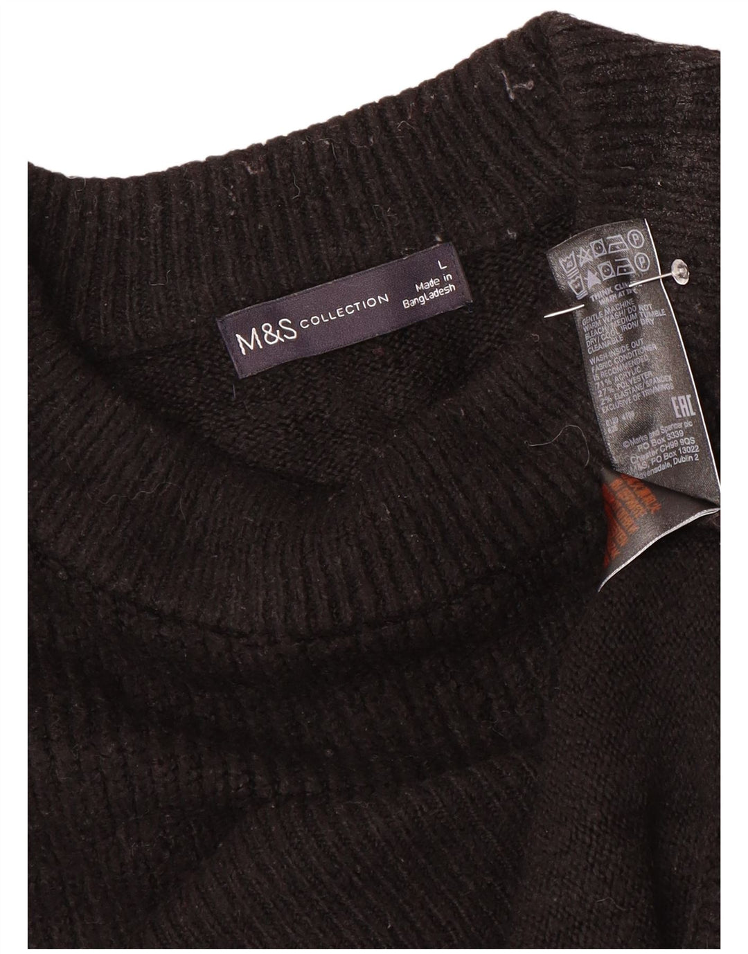 Marks & Spencer Dame Oversized Crew Neck sweater UK 16 Large Black