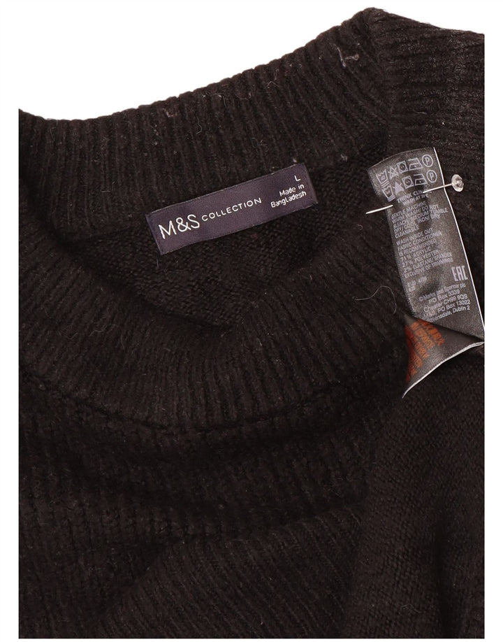 Marks & Spencer Dame Oversized Crew Neck sweater UK 16 Large Black