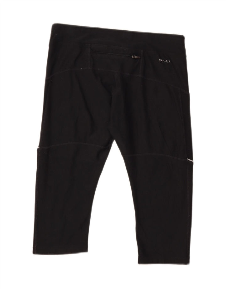 Nike Dame Dri Fit Capri Leggings UK 14 Medium Sort Polyester
