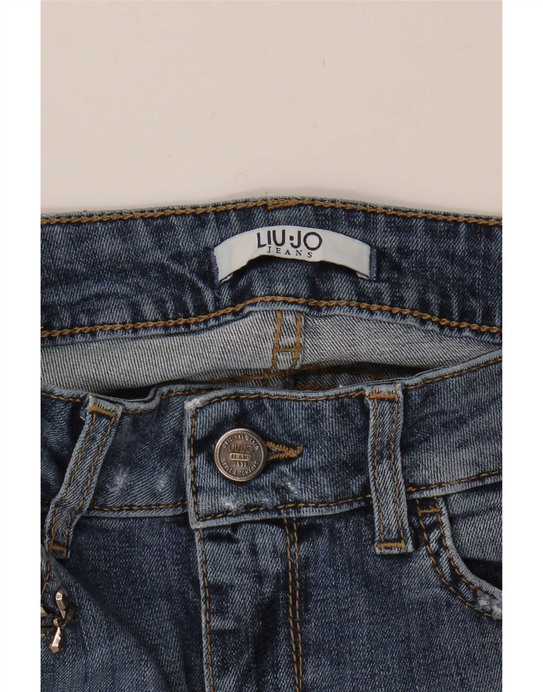 Liu Jo Womens Distressed Slim Jeans W28 L29 Blue