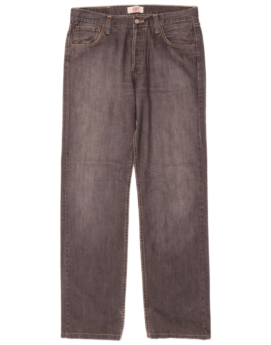 Levi's Herre 501 Straight Jeans W32 L32 Grå Bomuld