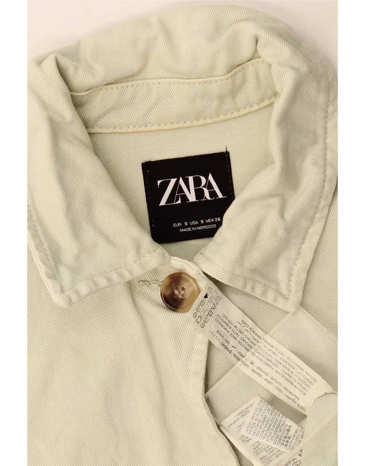 Zara Womens Bomber Jacket UK 10 Small Green Bomuld