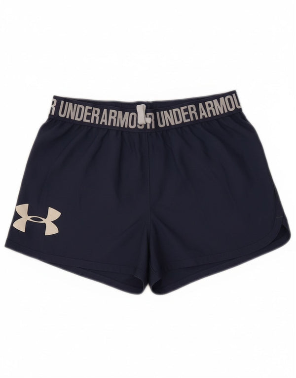 Under Armour Boys Heat Gear Sportsshorts 11-12 år Large Navy Blue