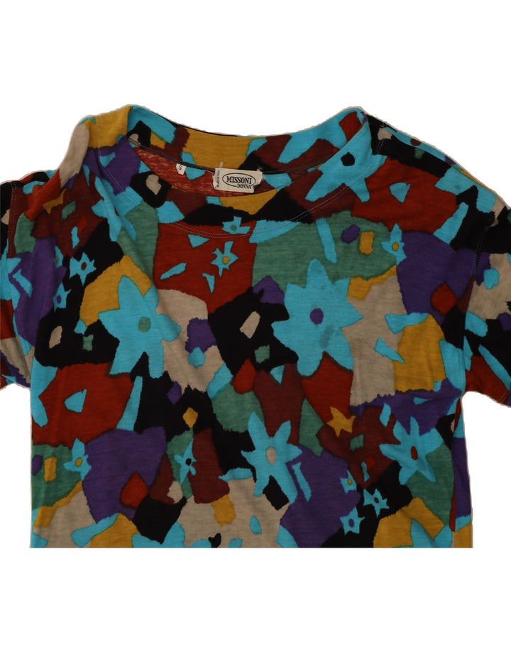 MISSONI Womens Abstract Pattern T-Shirt Top UK 10 Small Multicoloured Vintage Missoni and Second-Hand Missoni from Messina Hembry 