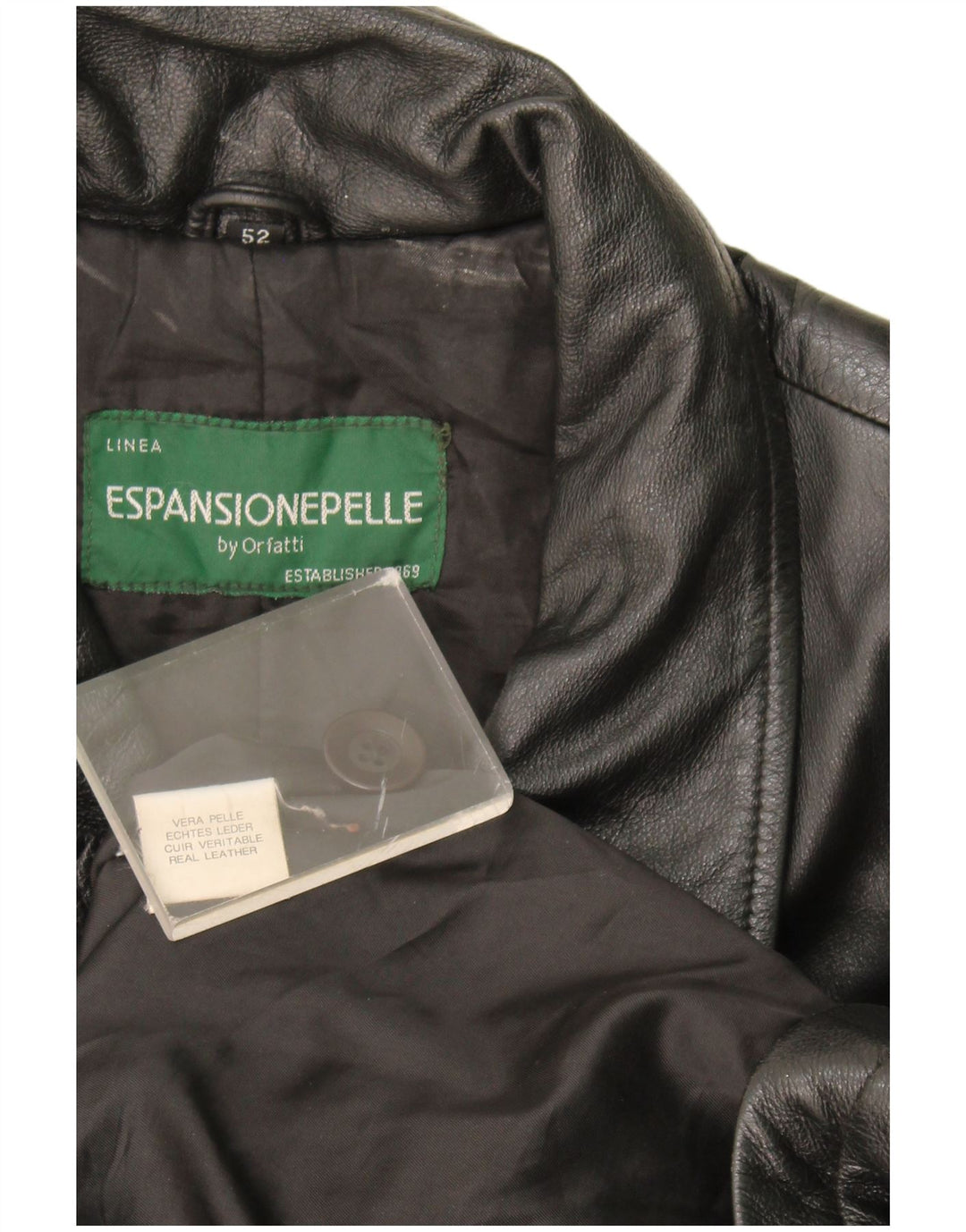 Orfatti Herre Læderfrakke IT 52 XL Sort Læder