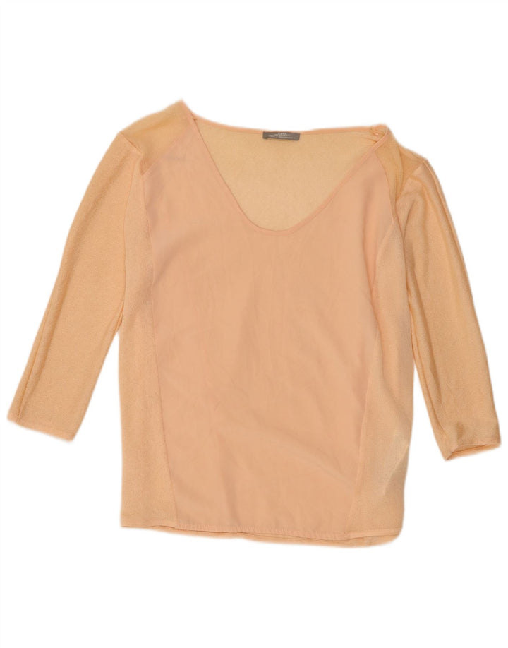Zara Dame Top 3/4 ærmer UK 14 Medium Pink Polyester