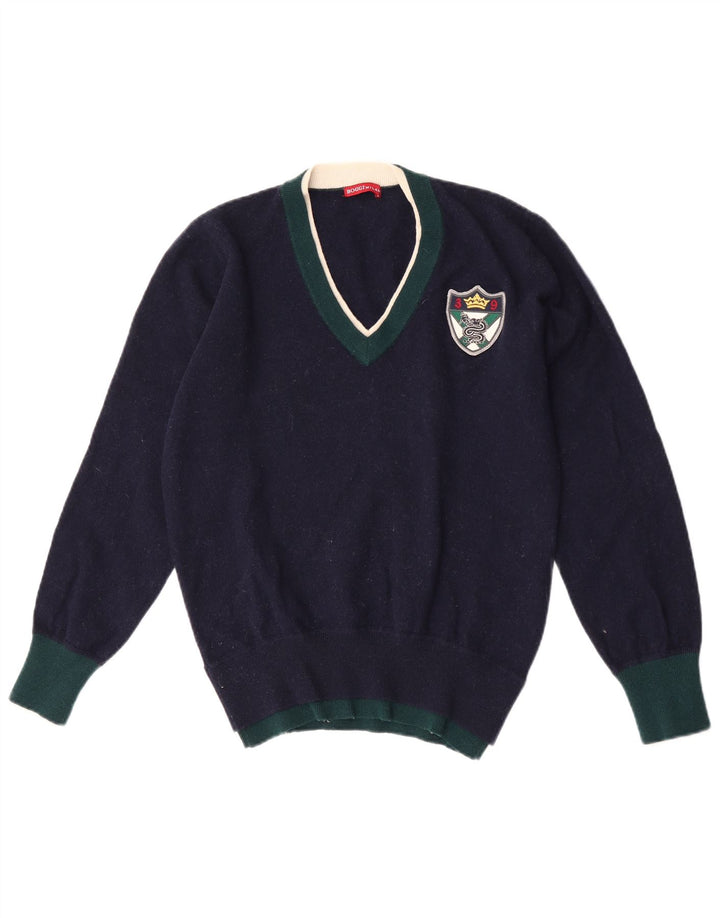 Boggi Milano Dame V-hals sweater UK 14 Medium Navy Blue