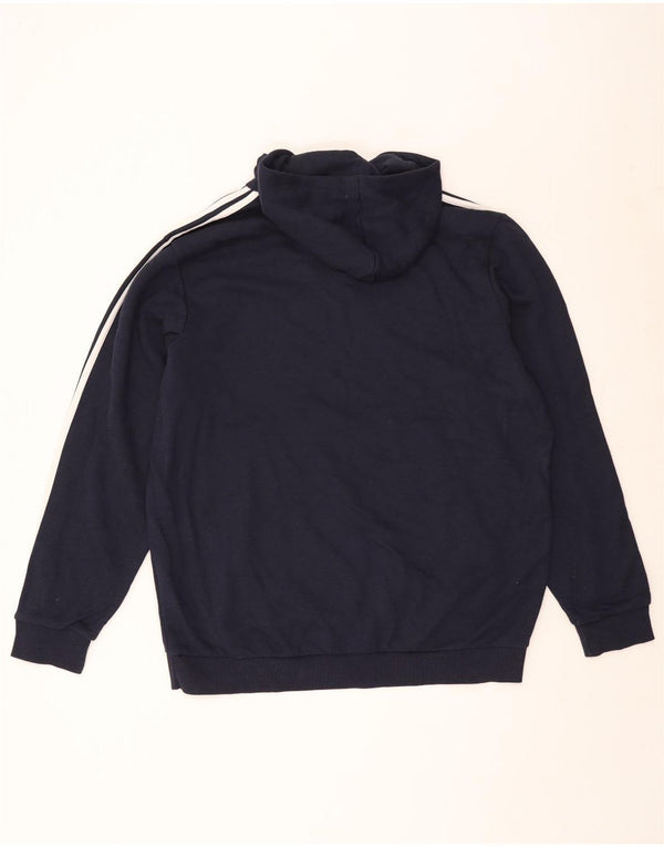 Adidas Mens Hoodie Jumper 2XL Navy Blue Cotton