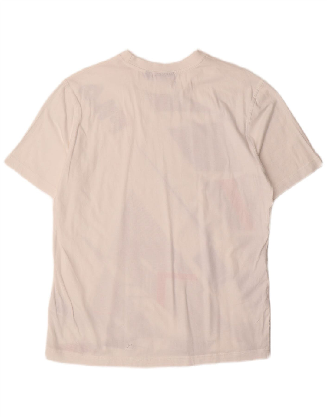 Fila Herre Grafisk T-Shirt Top Medium Hvid Geometrisk Bomuld