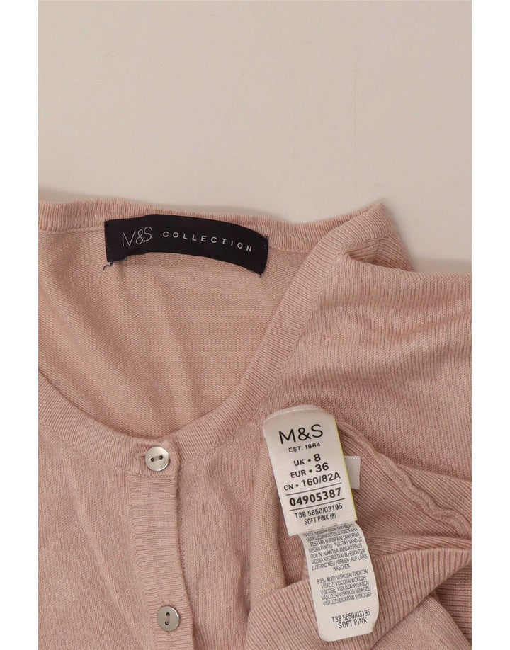 Marks & Spencer Dame Cardigan Sweater UK 8 Small Pink Viscose