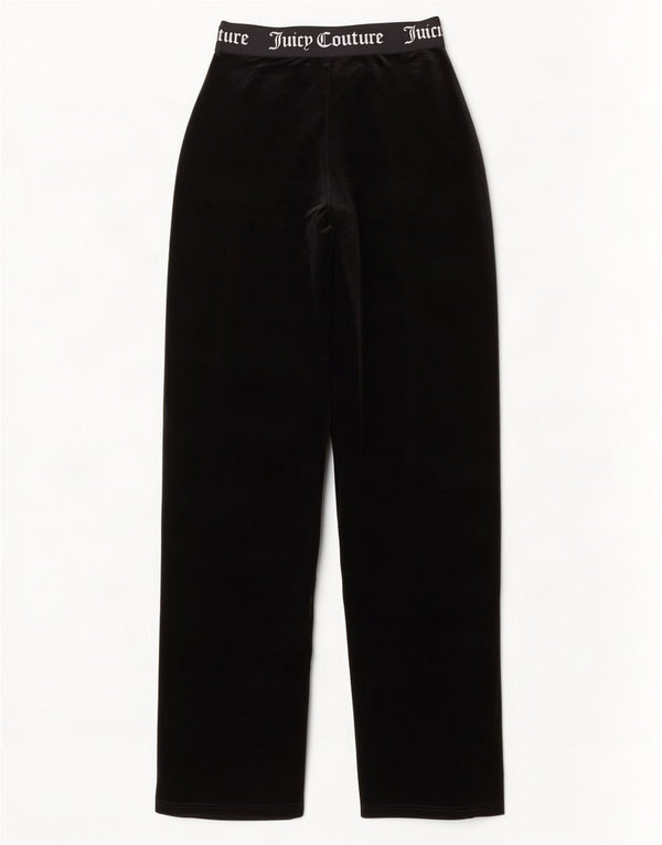 Juicy Couture Dame Grafisk Velour Træningsdragt Bukser XS Sort Polyester