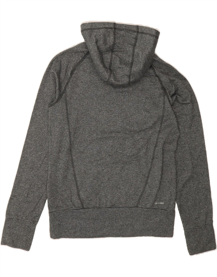 ADIDAS Womens Graphic Hoodie Jumper UK 14 Medium Grey Polyester Vintage Adidas and Second-Hand Adidas from Messina Hembry 