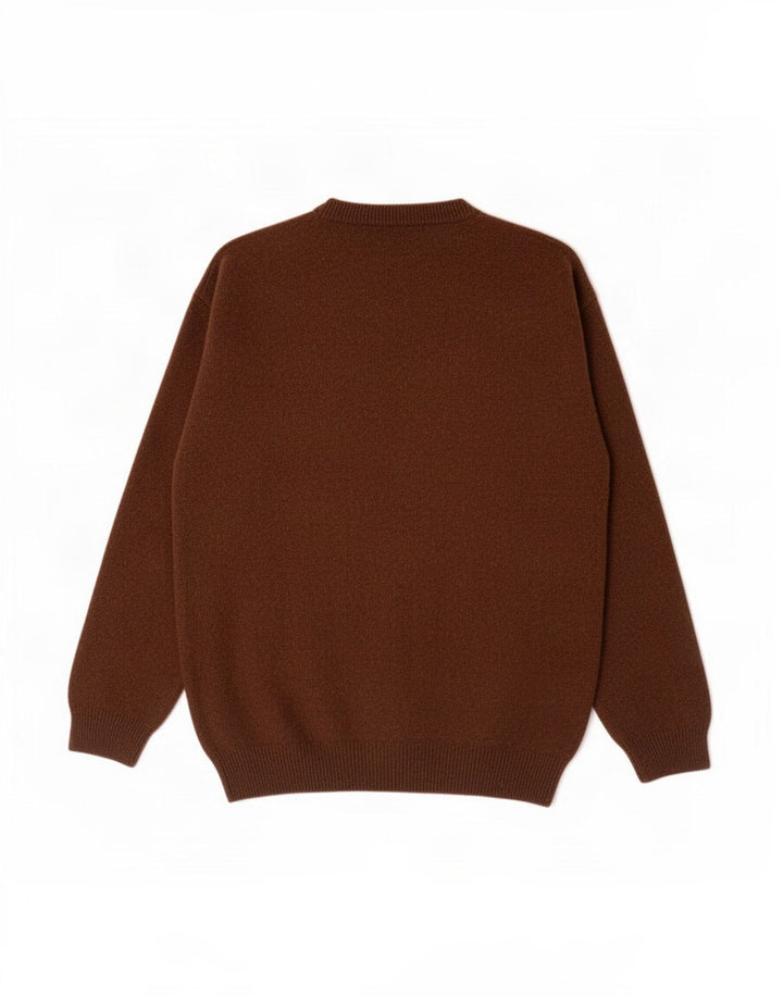 Marlboro Classics Herre V-hals sweater Medium Brun Uld