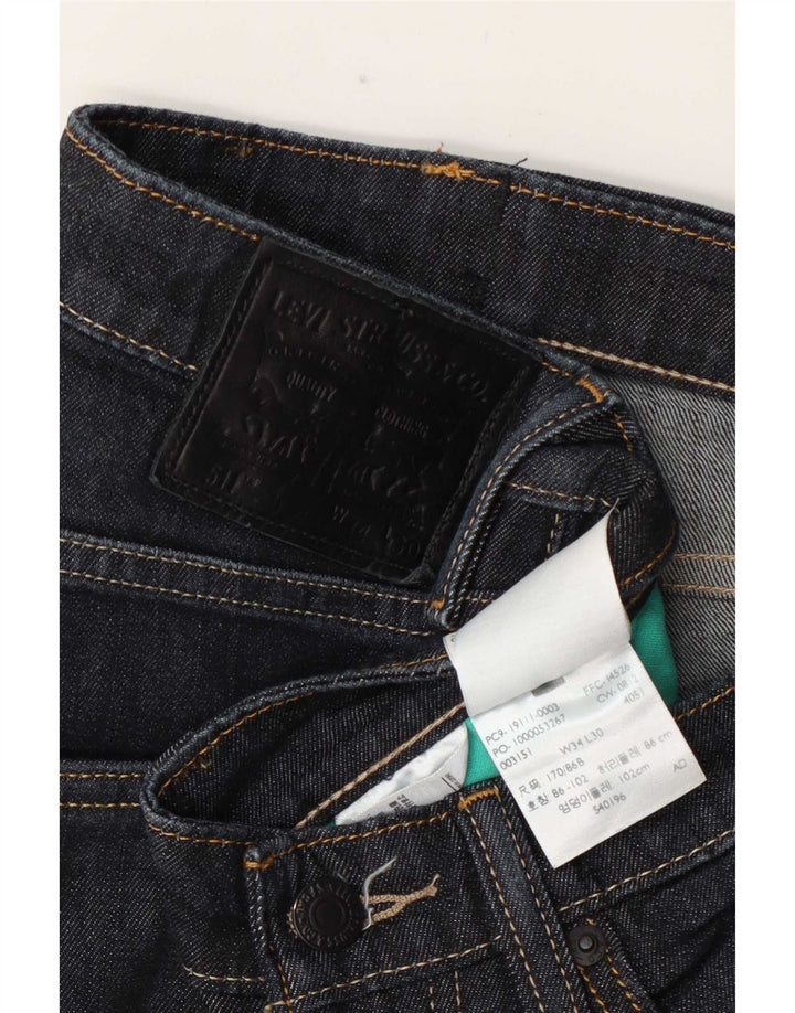 Levi's Herre 511 Slim Jeans W34 L30 Marineblå Bomuld
