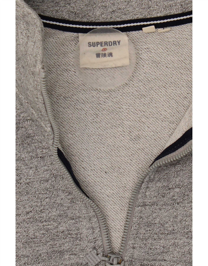 Superdry Sweatshirt med lynlås til mænd, stor grå bomuld