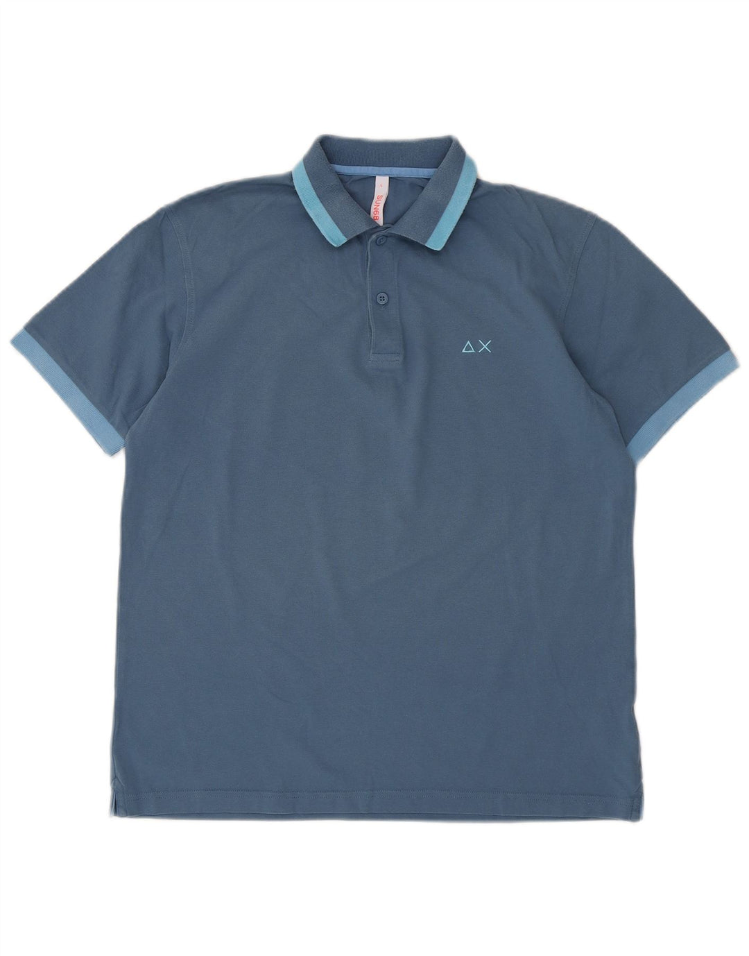 Sun68 Herre poloshirt Stor blå bomuld