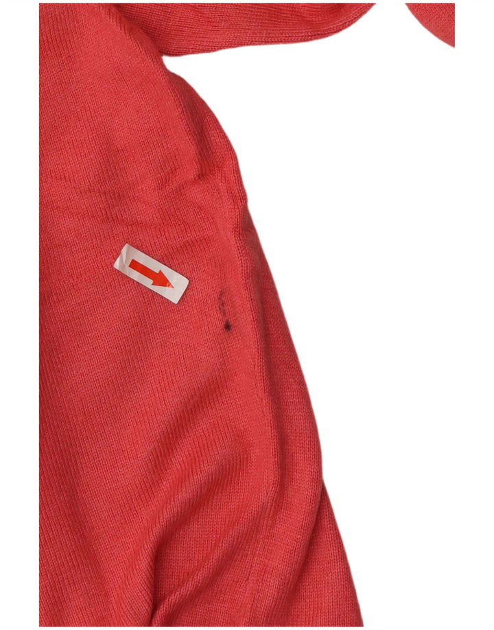 MARKS & SPENCER Womens V-Neck Jumper Sweater UK 16 Large Pink Viscose