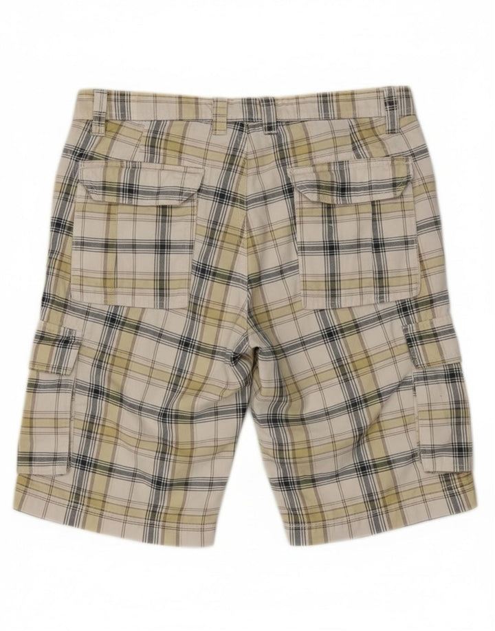 Angelo Litrico Herre Cargo Shorts IT 50 Large W34 Hvid ternet bomuld
