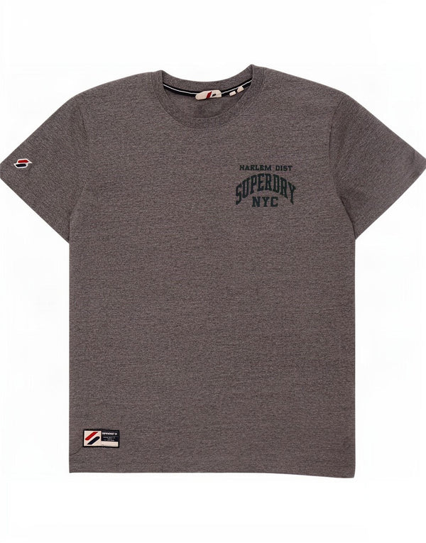Superdry grafisk t-shirt til mænd, mellemgrå flækket bomuld