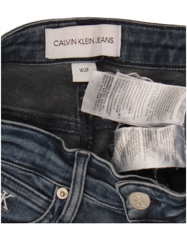 CALVIN KLEIN Dame Mid Rise Skinny Jeans W28 L27 Blå Bomuld