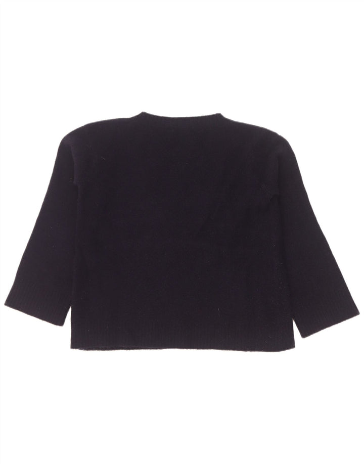Max Mara Dame Boat Neck Jumper Sweater UK 16 Large Navy Blue