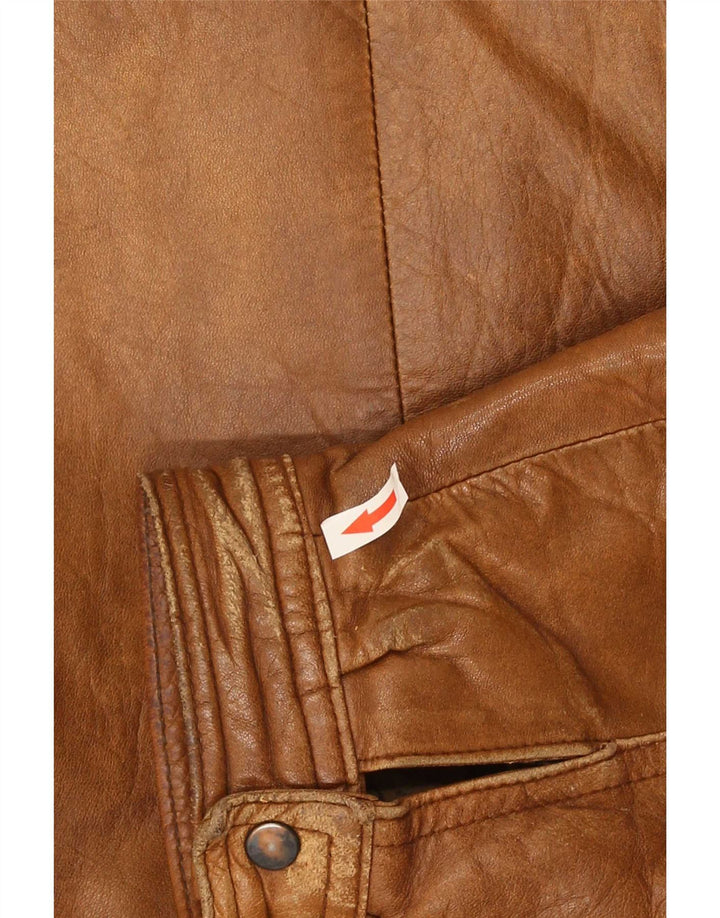 Vintage herre læderjakke IT 56 2XL Brun