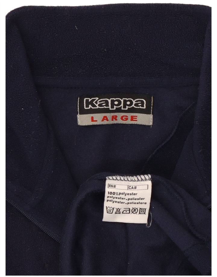 Kappa herre lynlås hals fleece jumper stor marineblå polyester