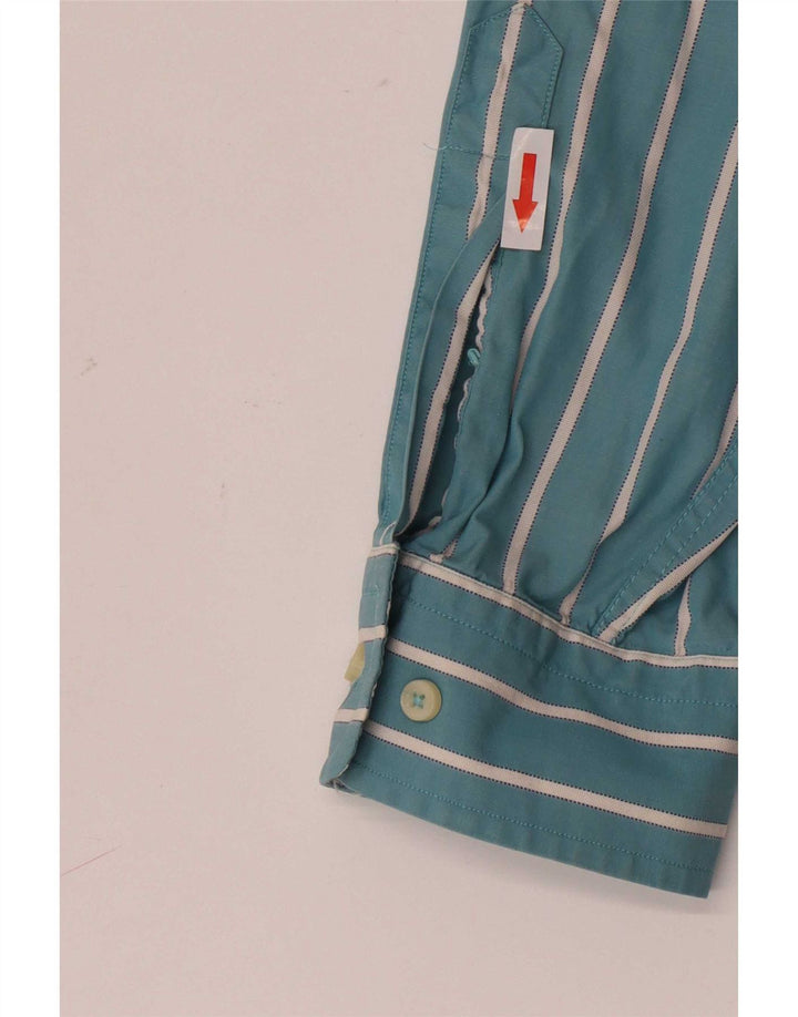 Massimo Dutti Mens Shirt 2XL Turquoise Striped