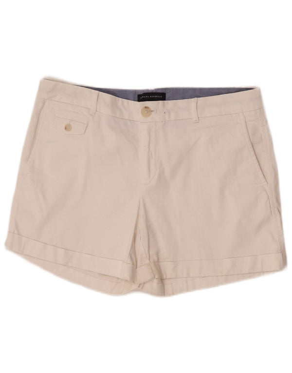 Banana Republic Womens Chino Shorts US 10 Large W33 White Bomuld