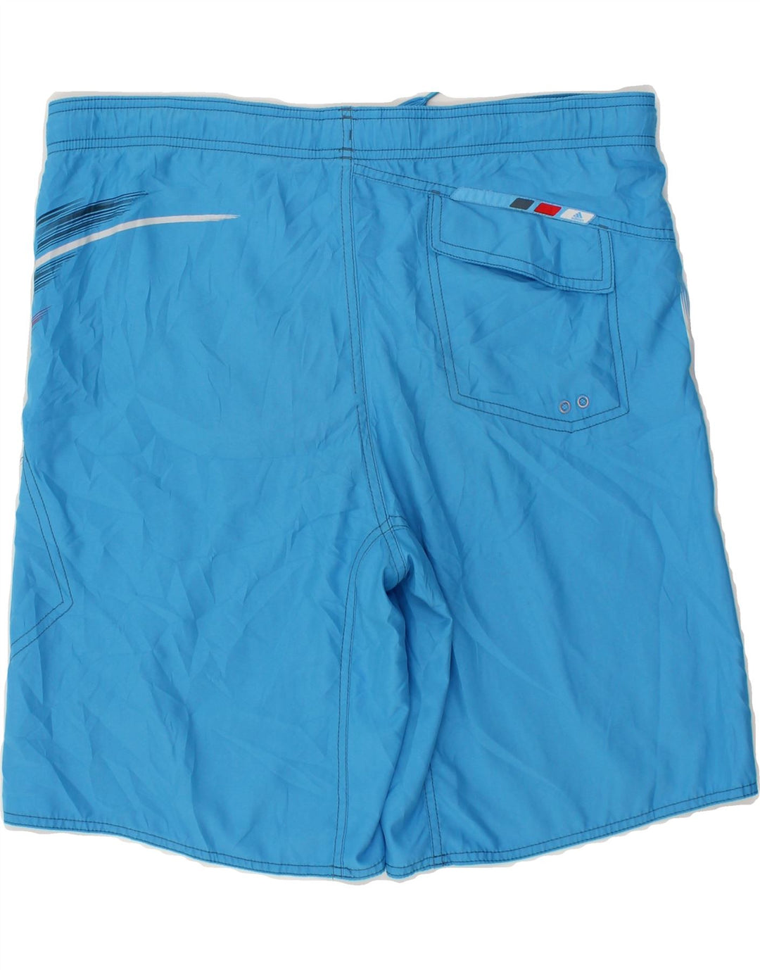 ADIDAS Boys Graphic Sport Shorts 15-16 Years Blue Polyester Vintage Adidas and Second-Hand Adidas from Messina Hembry 