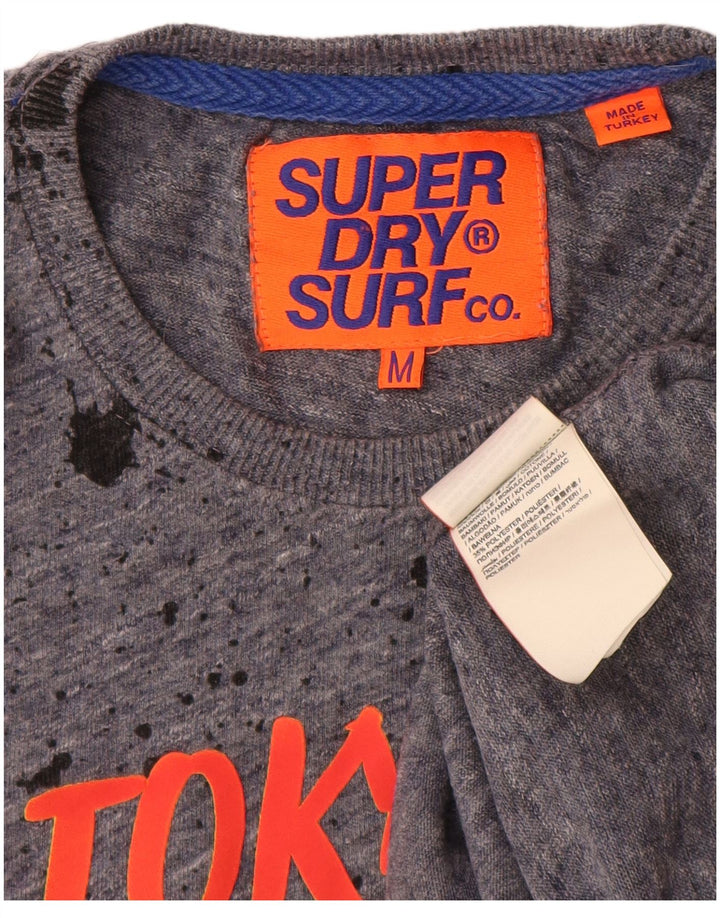 Superdry Grafisk T-shirt til mænd, mellemgrå Tie Dye Bomuld