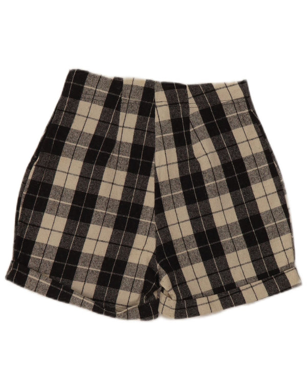 Phard kvinders højtaljede fritidsshorts W24 XS sort ternet uld