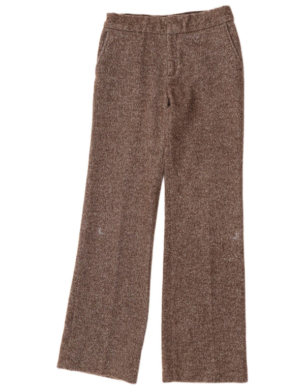 Zara Lige Chinobukser til kvinder EU 36 XS W26 L33 Brun Flecked Uld