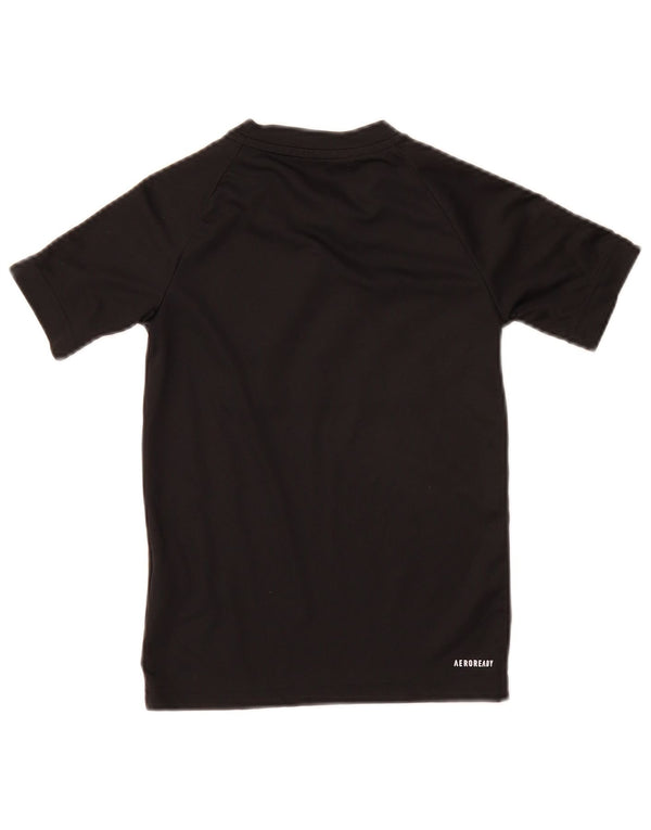 Adidas Boys Aeroready Graphic T-Shirt Top 7-8 år Sort Polyester