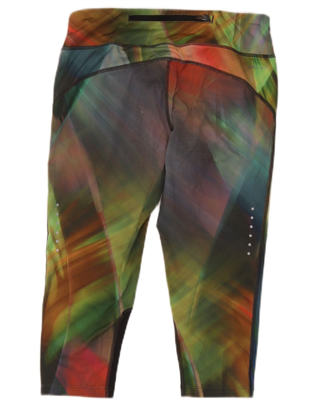 Nike Dame Dri Fit Capri Leggings UK 14 Medium Flerfarvet Tie Dye