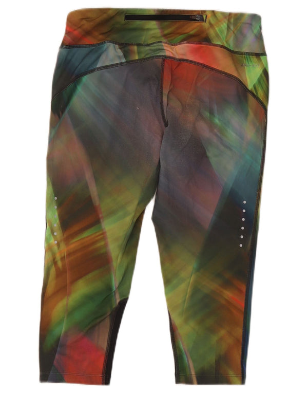 Nike Dame Dri Fit Capri Leggings UK 14 Medium Flerfarvet Tie Dye