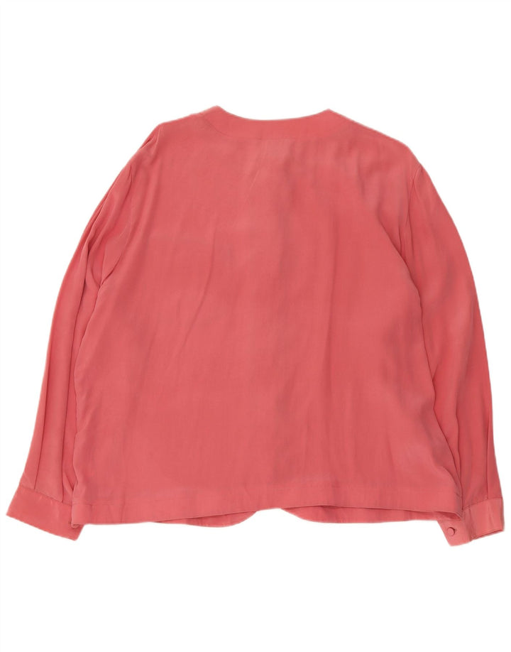 Andrea Mare Dame Oversized skjortebluse UK 14 Medium Pink Silk