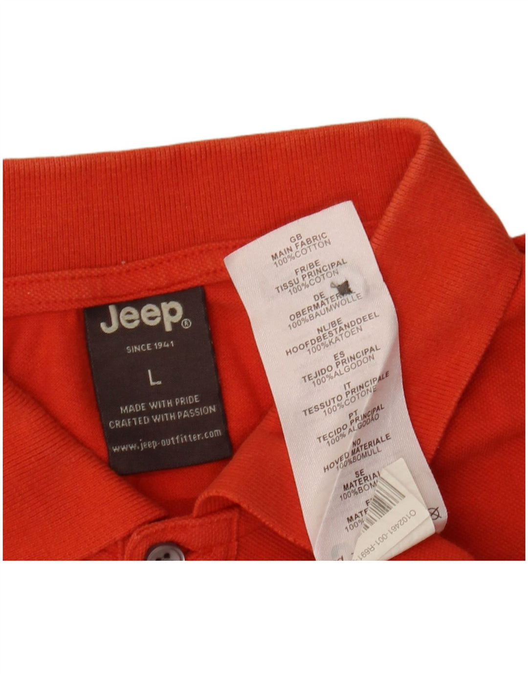 Jeep Herre Polo Shirt Stor Orange Bomuld