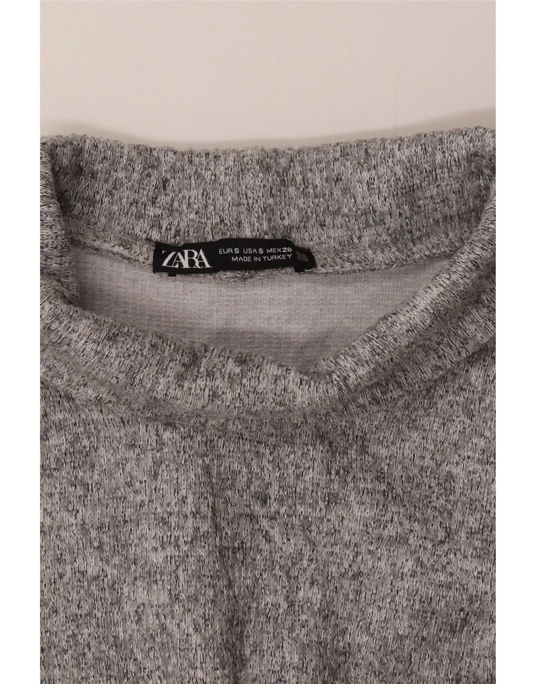 Zara Dame Oversized Top Langærmet UK 10 Lille Grå