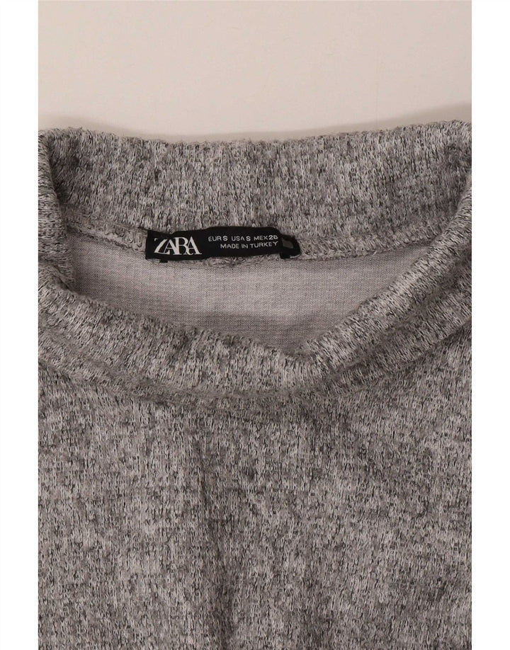 Zara Dame Oversized Top Langærmet UK 10 Lille Grå