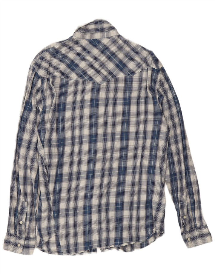 Wrangler herre Regular Fit skjorte XL blå ternet bomuld