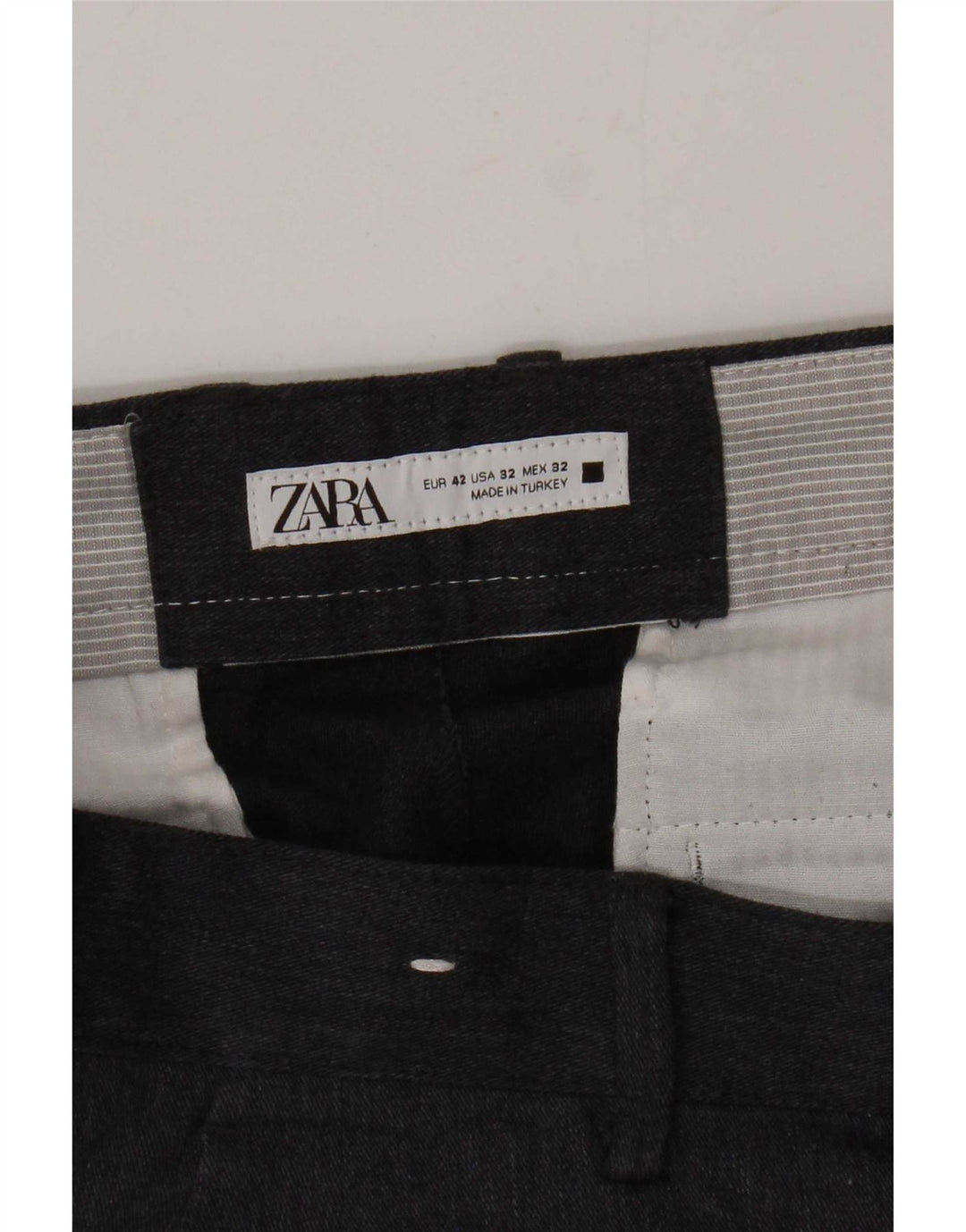 Zara Herre Slim Chino Bukser EU 42 Large W32 L32 Grå