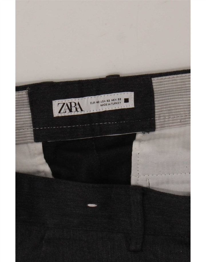 Zara Herre Slim Chino Bukser EU 42 Large W32 L32 Grå