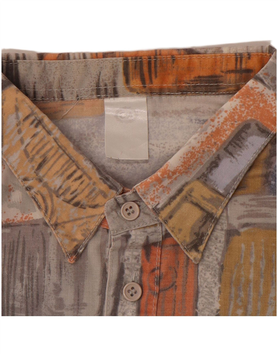 C & A Herre Kortærmet Pullover Shirt XL Flerfarvet Patchwork