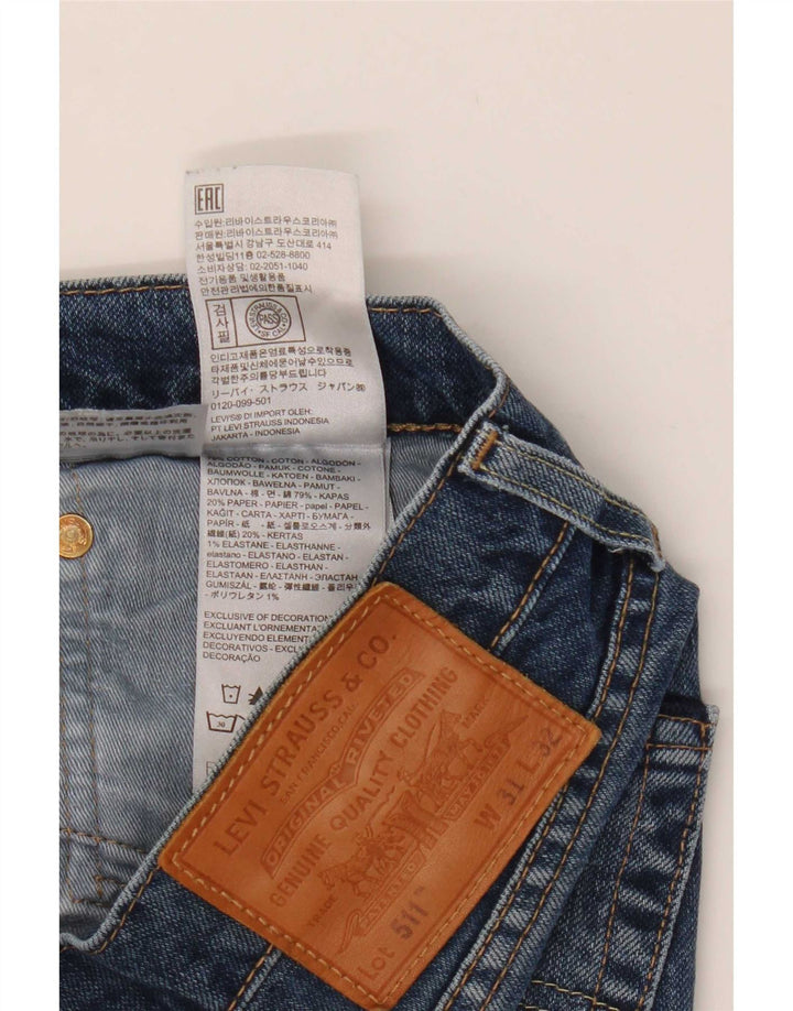 Levi's Herre 511 Slim Jeans W31 L32 Blå Bomuld