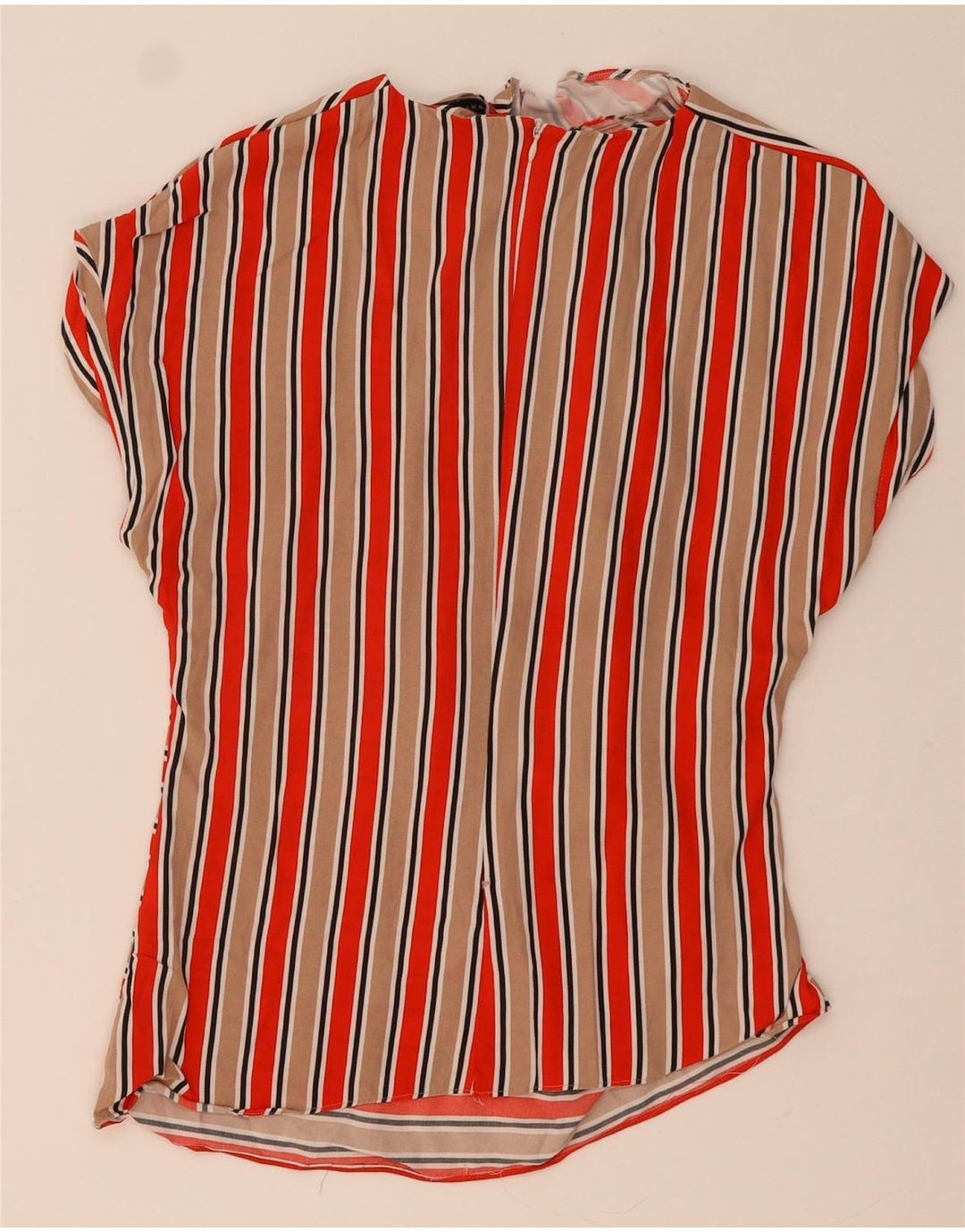 ZARA Dame Bluse Top UK 12 Medium Flerfarvet Stribet