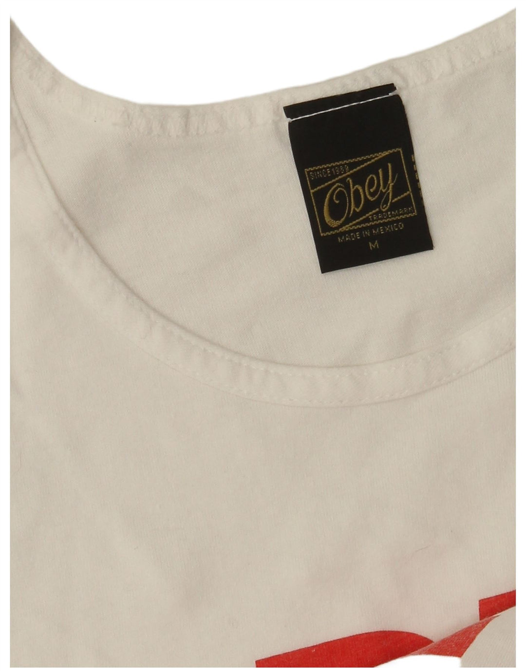 Obey Herre Grafisk Vest Top Medium Hvid Bomuld