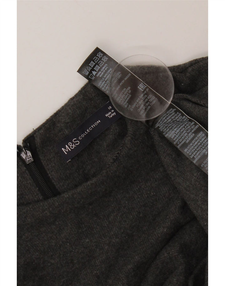 Marks & Spencer Dame Jumper Dress UK 10 Small Grey Bomuld